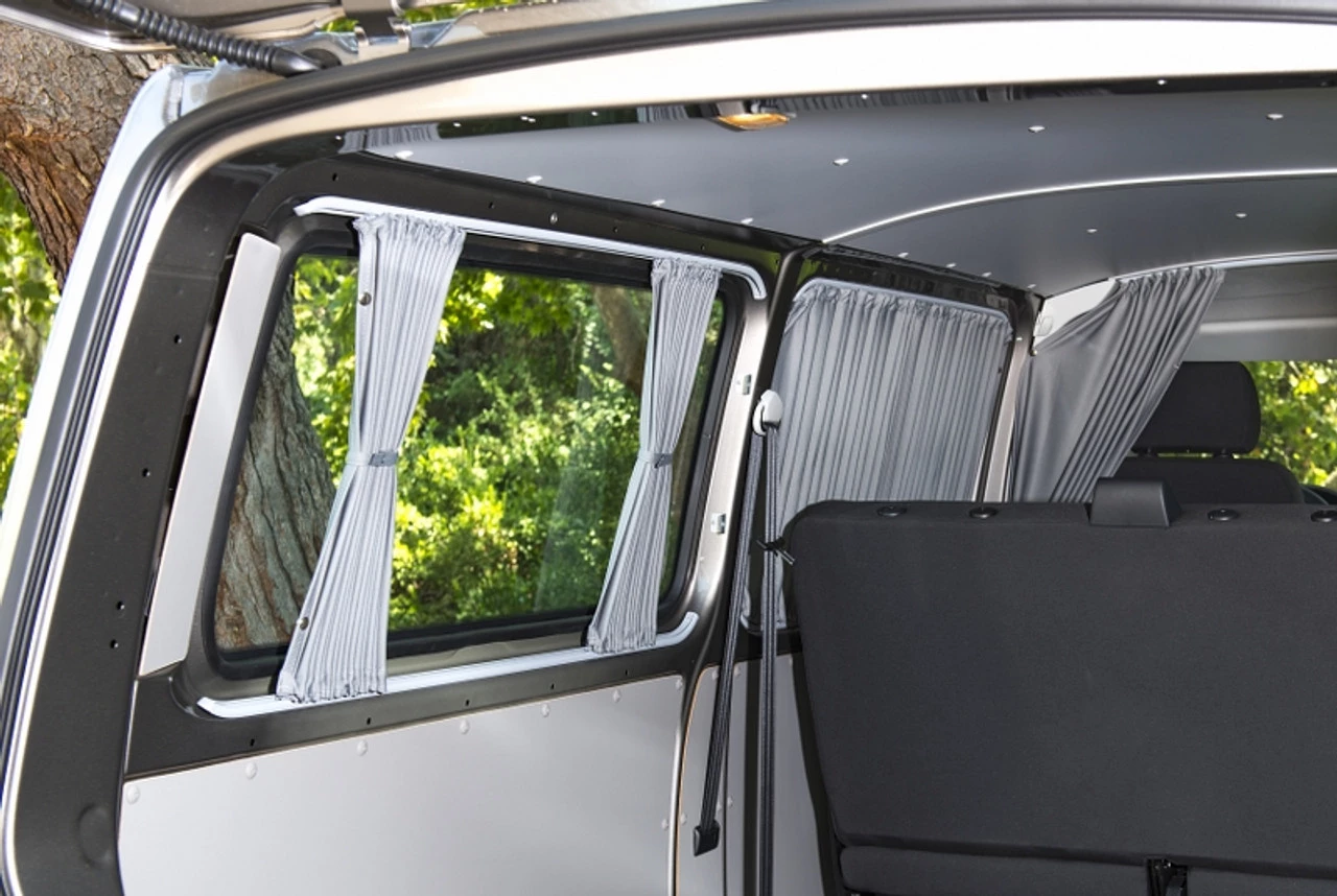 VW T5 T6 Campervan Curtain & Rail Kit - Blackout - SWB 2 VW T5 T6 Campervan Curtain & Rail Kit - Blackout - SWB - Image 2