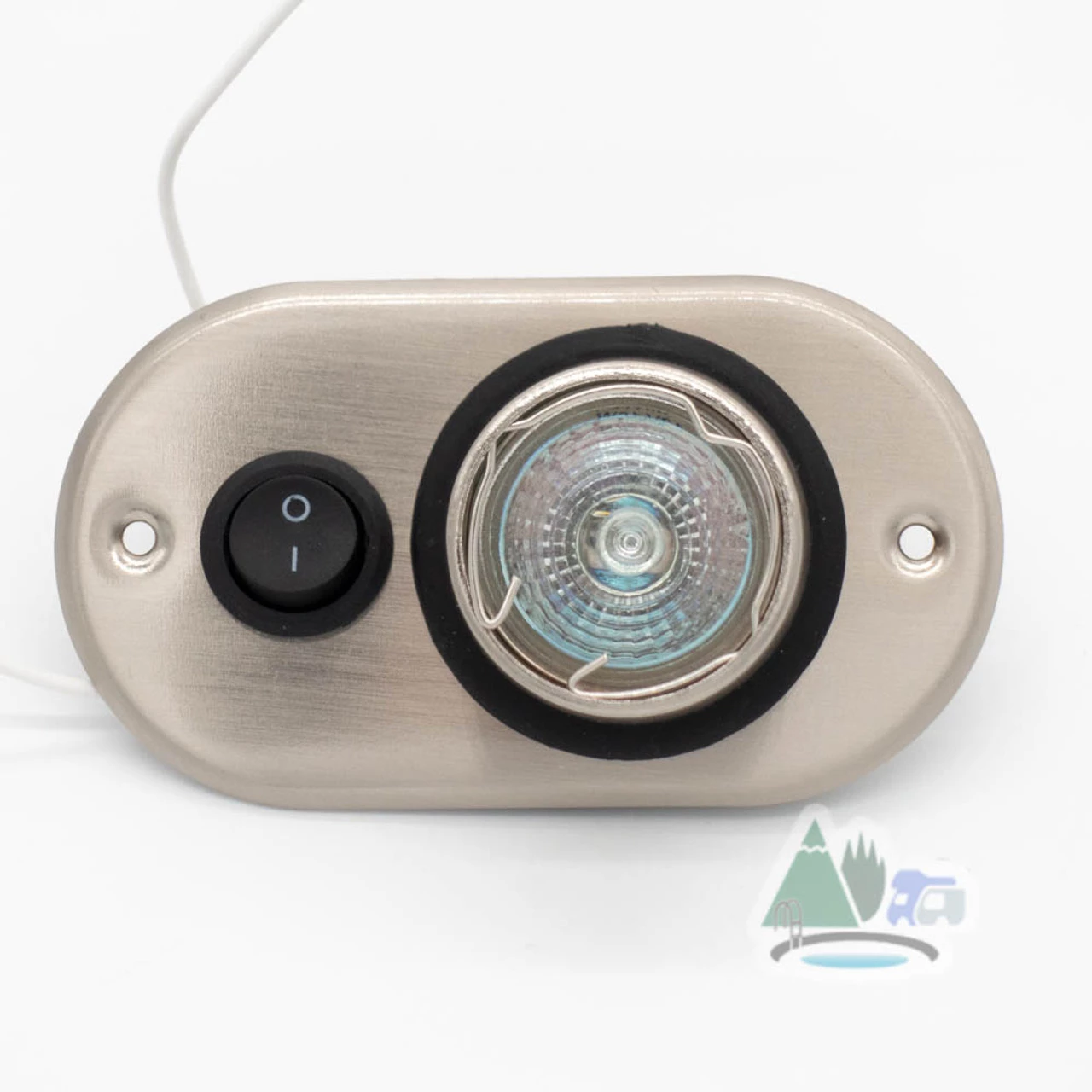 Stainless Steel Switched Halogen Light Fitting 1 Stainless Steel Switched Halogen Light Fitting