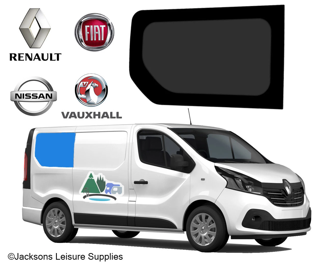 Renault Trafic Vauxhall Vivaro SWB Glass Campervan Window - UK Driver Side Rear 2 Renault Trafic Vauxhall Vivaro SWB Glass Campervan Window - UK Driver Side Rear - Image 2