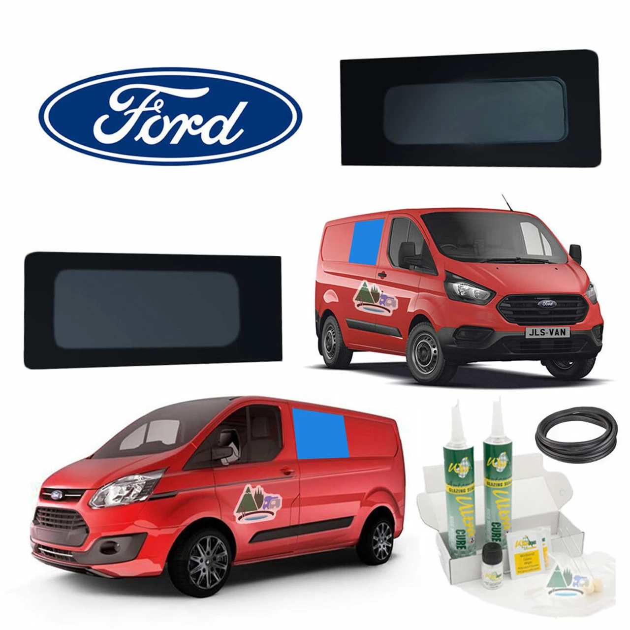 Ford Transit Custom Glass Window Bundle - Driver & Passenger Centre Fixed 1 Ford Transit Custom Glass Window Bundle - Driver & Passenger Centre Fixed