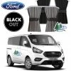 Ford Transit Custom Campervan Blackout Curtains Kit - Black/Grey