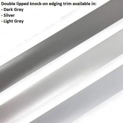 Double Lipped Knock-On Edging T Trim in Silver for 15mm Campervan Ply