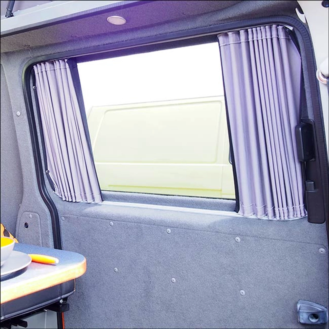 Van-X VW T6 Premium Campervan Blackout Curtains 5 Part Kit Tailgate 1 Van-X VW T6 Premium Campervan Blackout Curtains 5 Part Kit Tailgate