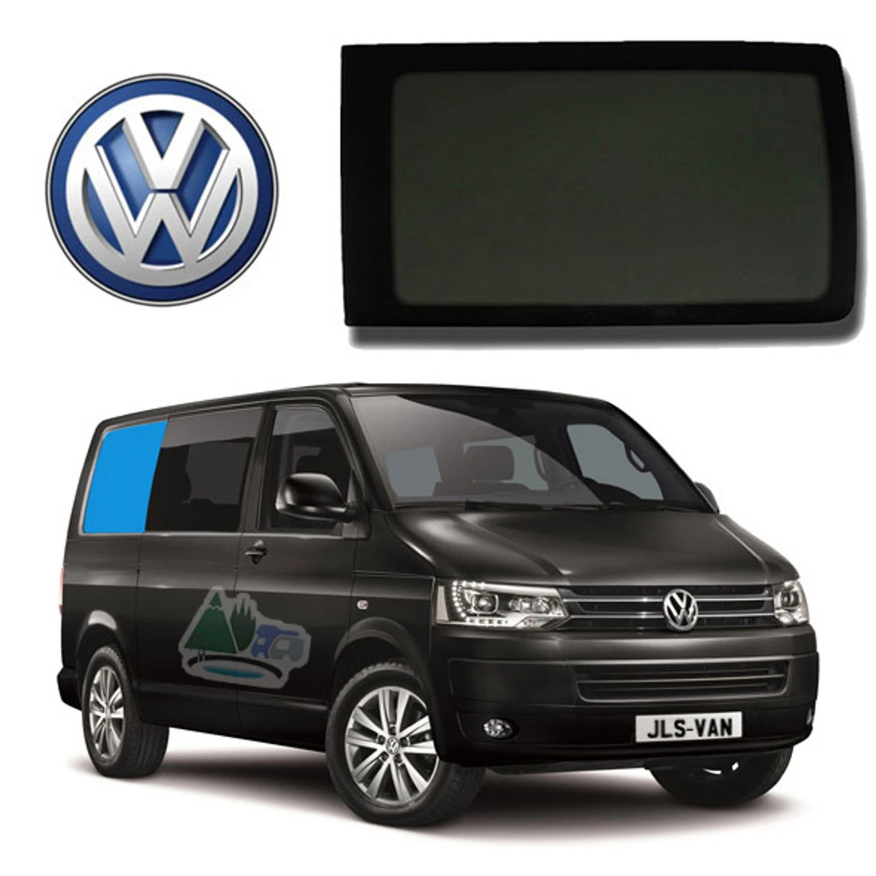 VW T5 T6 LWB Bonded Privacy Glass Fixed Window - Rear Right Hand LWB 1 VW T5 T6 LWB Bonded Privacy Glass Fixed Window - Rear Right Hand LWB