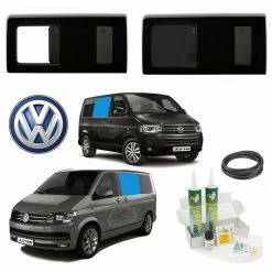 VW T5 T6 Bonded Glass Window Bundle - Passenger Fixed & Driver Sliding